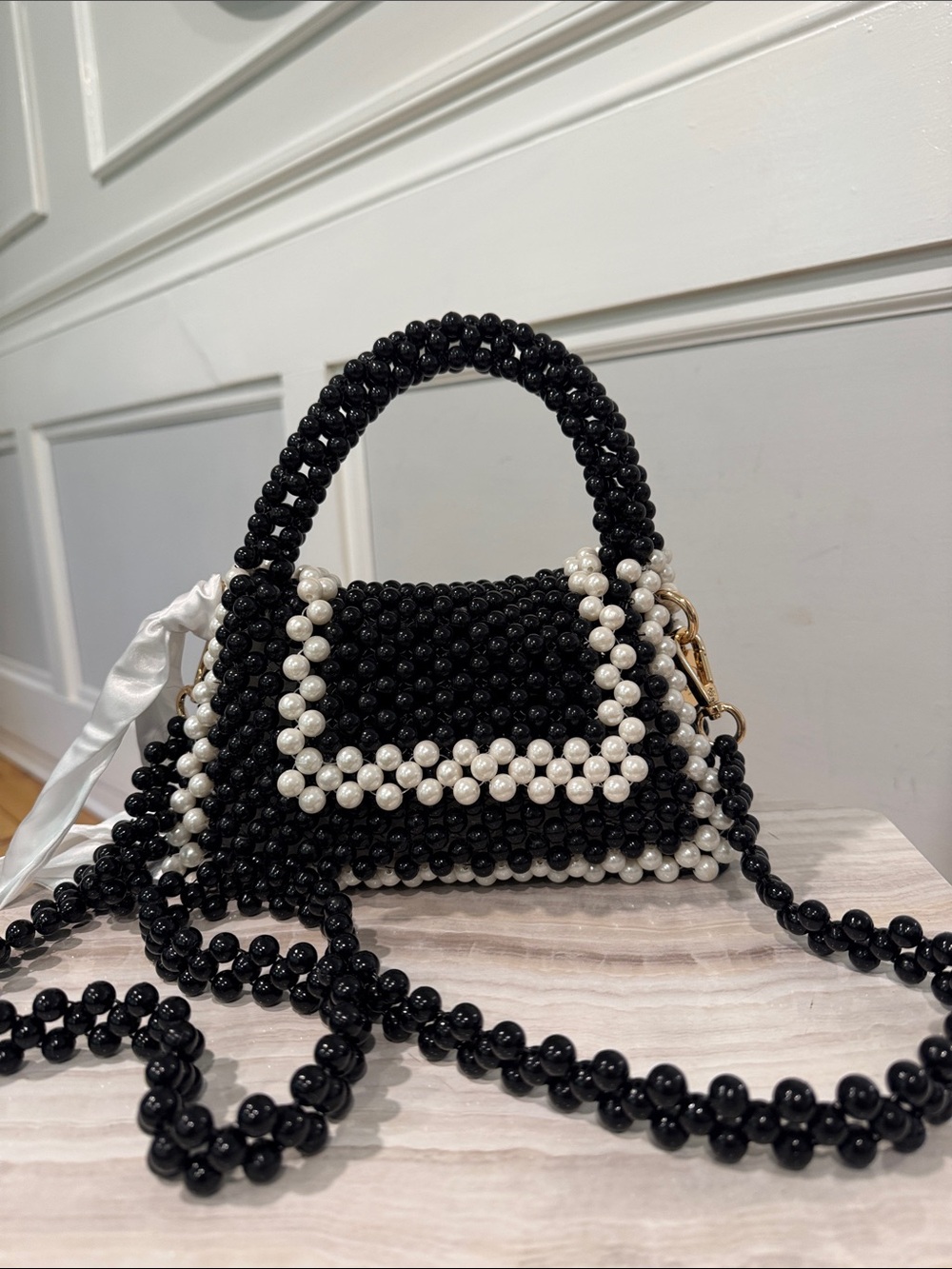 Kate Spade Bag Black White Beaded Target Limited Edition Sold Out Mini Crossbody - Picture 4 of 17